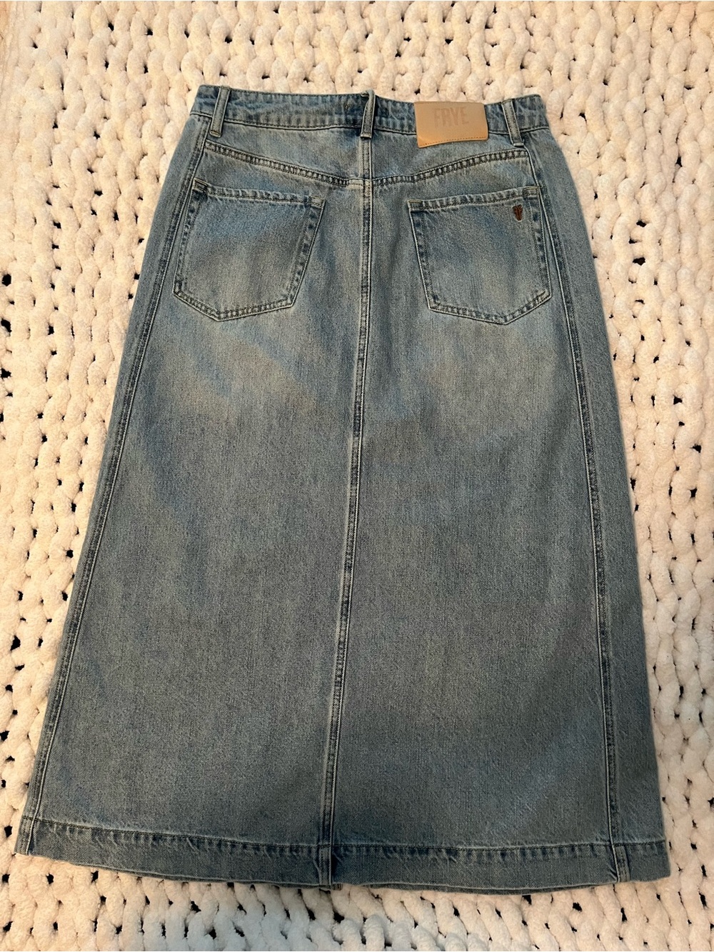 Frye Light Blue Straight Denim Skirt - Picture 2 of 4